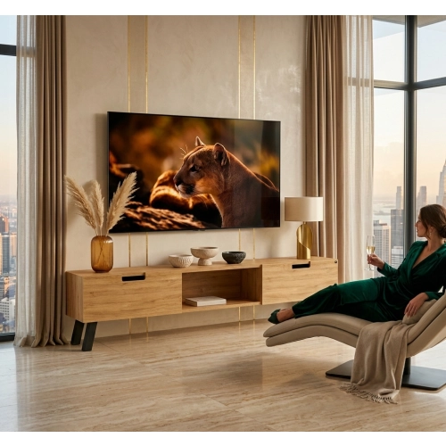 Szafka RTV-17 Drewno Lite Dąb Loft Lakier Rozmiary od 100 cm do 200 cm PREMIUM